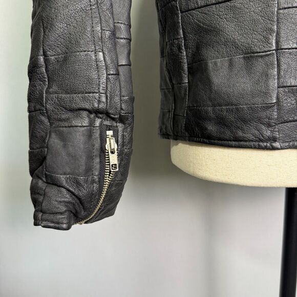 ACCENT on You 100% Leather Motorcycle Jacket, Black, Belt, Zipper, Sz S 2/$50 - Picture 8 of 16